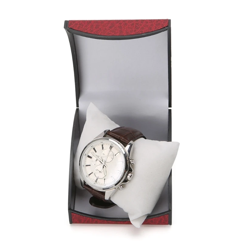 

Luxury Wristwatch Box Display Case Gift For Jewelry Bracelet Faux Leather Holder