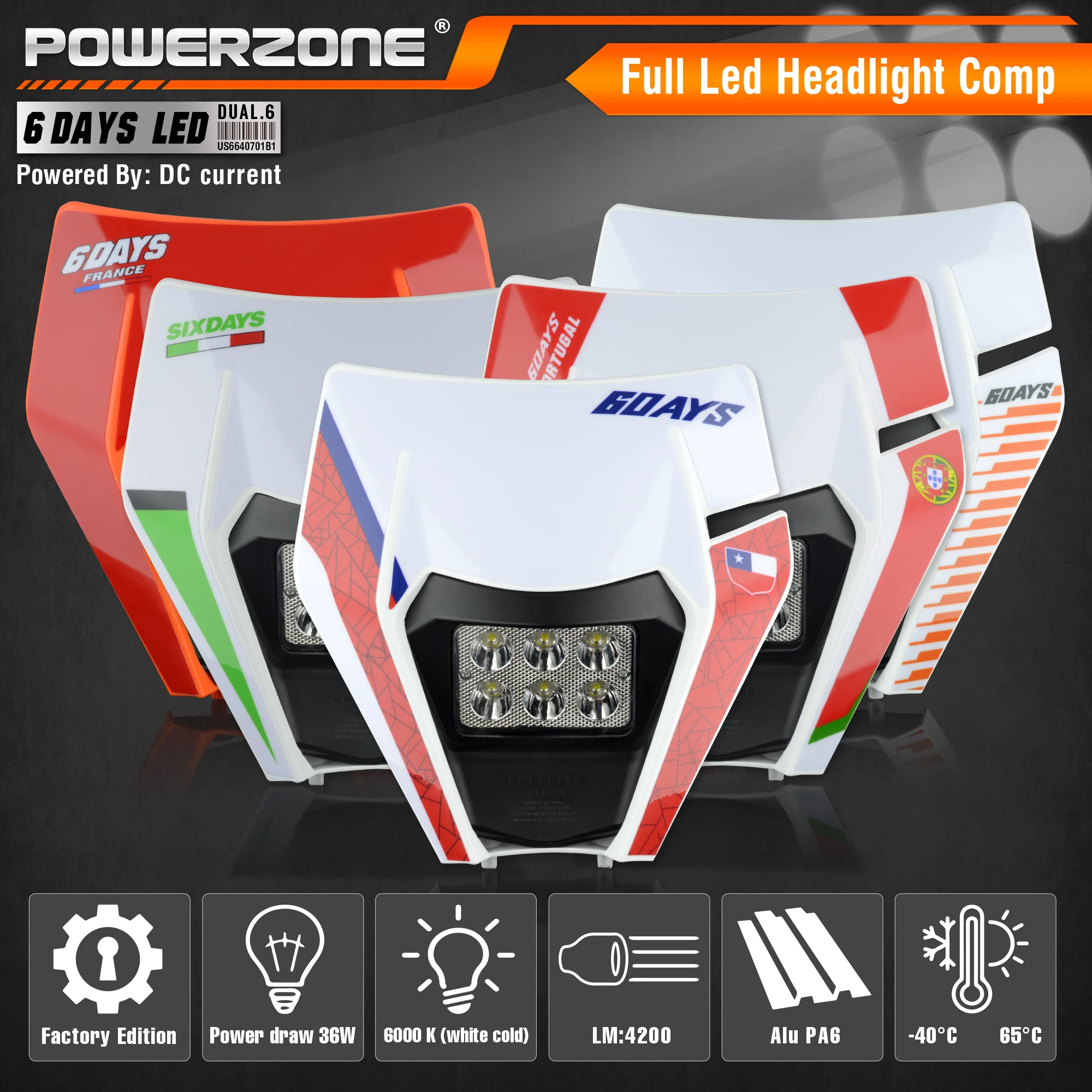 Налобный фонарь PowerZone для мотоцикла светодиодный KTM EXC SXF MX |