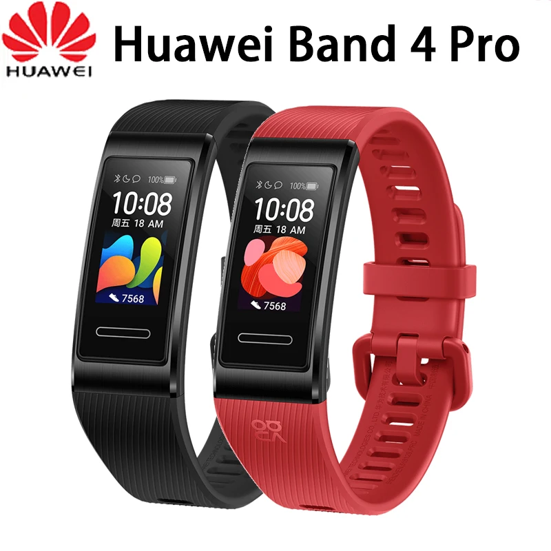 Смарт-браслет huawei Band 4 Pro gps, металлическая рамка, цветной сенсорный экран, датчик уровня кислорода в крови, датчик сердечного ритма, браслет для сна