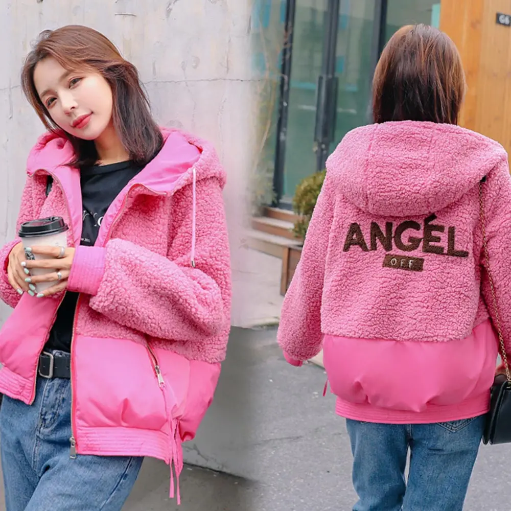 Женская куртка с капюшоном Vielleicht короткая теплая мехом зимнее пальто парка