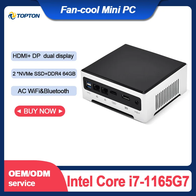 Topton Самый дешевый i7 i9 Мини ПК Intel Core 1165G7 10880H Windows 10 Barebone мини настольный компьютер 2