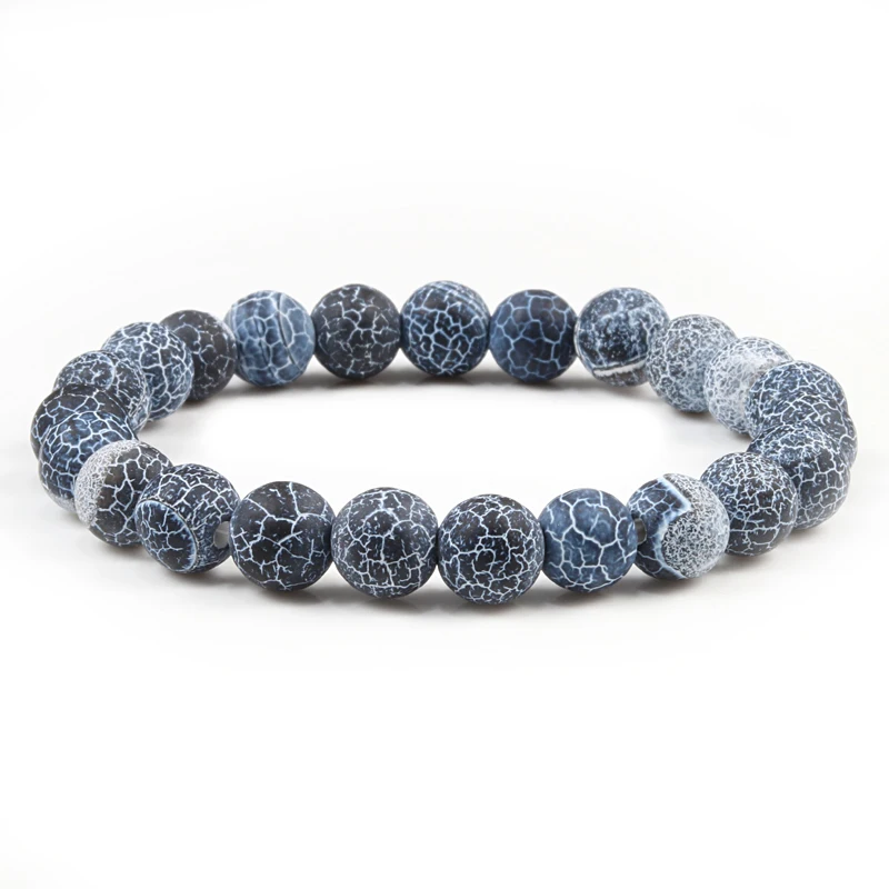 Мужской браслет с натуральным камнем черный из бисера гематит крест Сова Лев