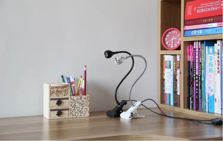 USB источник питания Настольная лампа с зажимом держатель перезаряжаемая USB Светодиодная настольная лампа Гибкая Складная защита для глаз лампа для чтения книг