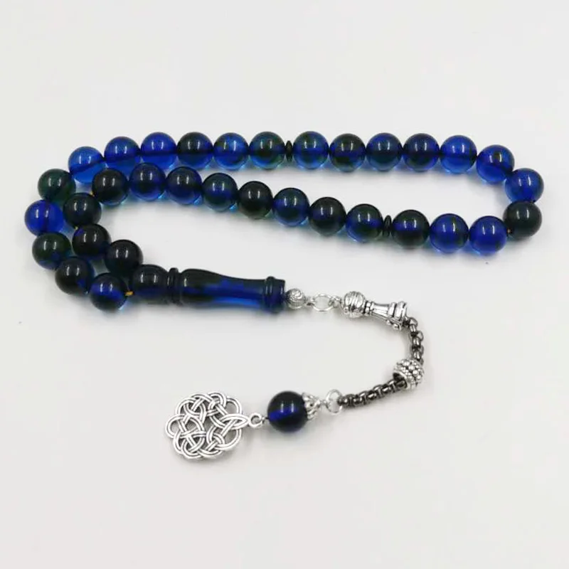 

Green with Blue Resin Tasbih Muslim 33 45 66 99 prayer beads Islamic Man's Green Accessories jewelry Misbaha Arab Bracelets
