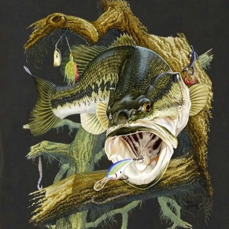 Daimond картина полностью квадратная/круглая дрель для окуня рыбалки 5D Стразы с