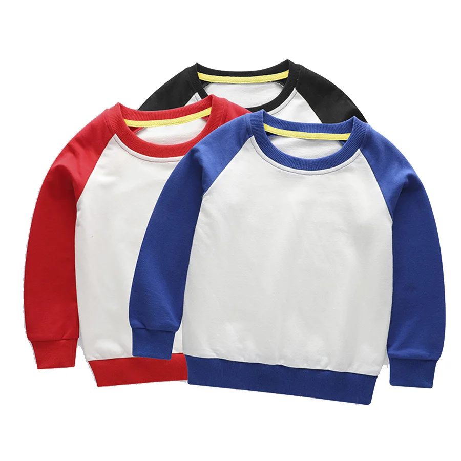 Свитшот для мальчиков и девочек однотонный контрастных цветов в стиле унисекс