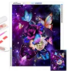 Алмазная 5D картина сделай сам с бабочками и цветами, алмазная вышивка, мозаичная картина, Набор для вышивки крестиком, украшение для дома