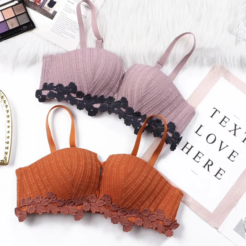 Женский пуш-ап сексуальный бюстгальтер четырехконтурная чашка Вышитый