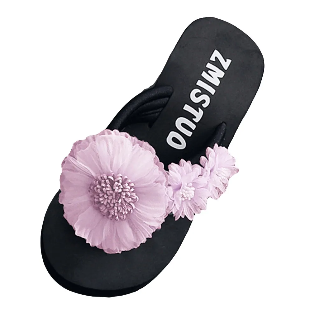 SAGACE Fashion Flip- flop Women Summer Clip Toe Slip-on Open Outdoor Platform Flower Wedges Color Beach Slipper Shoes X0107 | Обувь