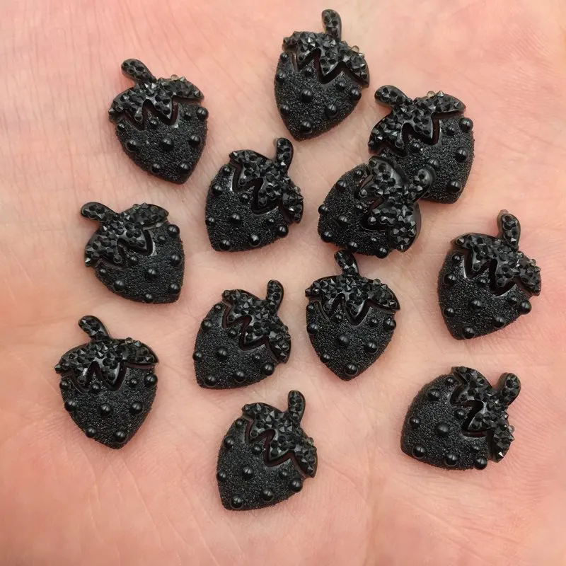 60 шт. Смола Милая Мини клубника плоская задняя горный хрусталь аппликации DIY