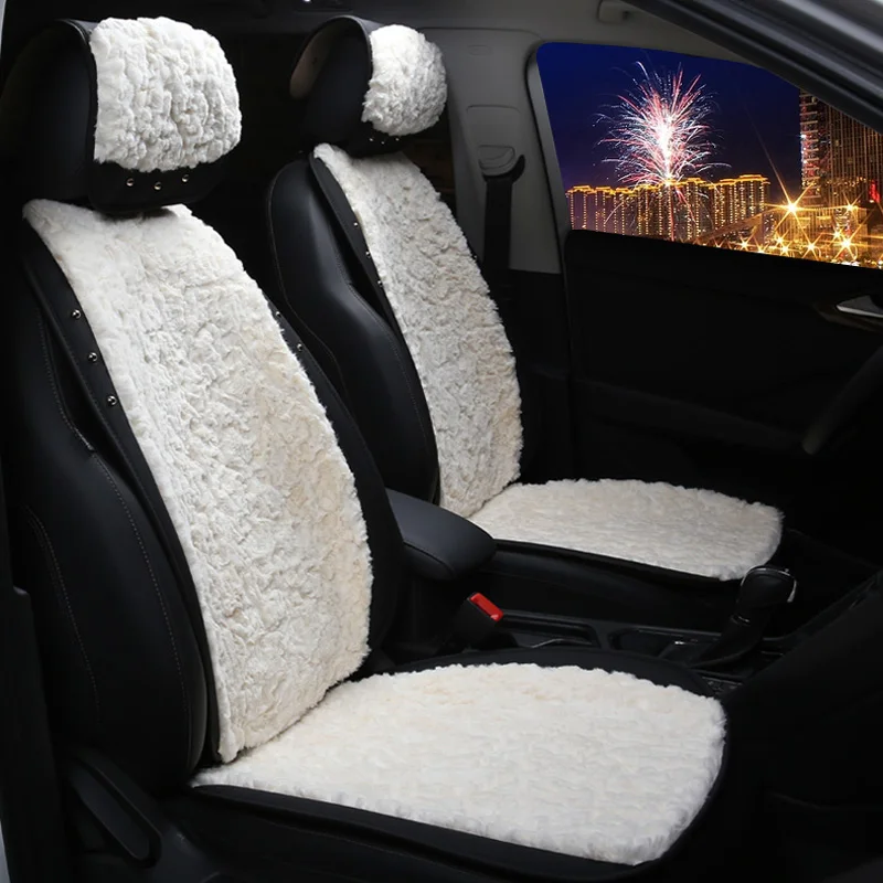 1 шт. зимний чехол для сиденья автомобиля теплый плюшевый кроличья шерсть