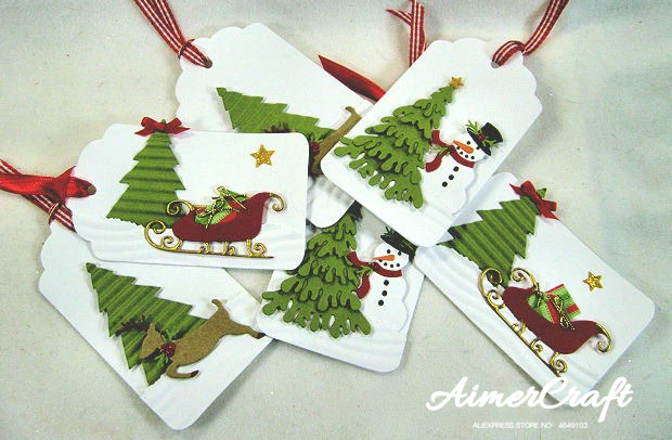 Металлические Вырубные штампы в виде рождественской елки зеркальные