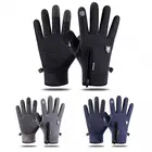 Велосипедные перчатки, зимние теплые водонепроницаемые АМОРТИЗИРУЮЩИЕ НЕСКОЛЬЗЯЩИЕ перчатки с закрытыми пальцами для сенсорного экрана, для катания на лыжах, скутере, мотоцикле