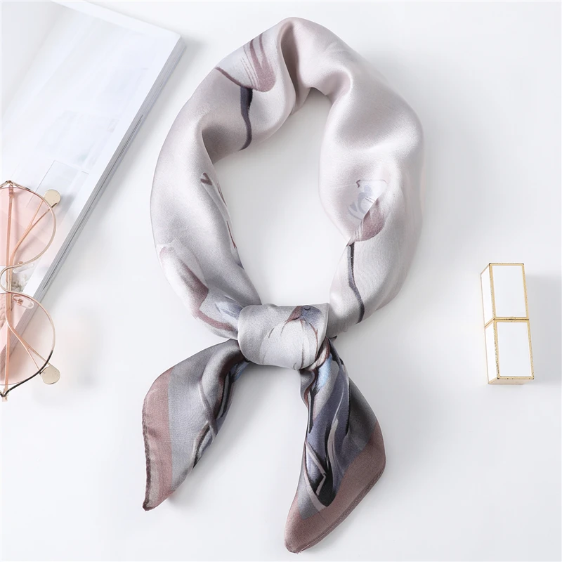 2021 шелковый шарф с цветочным рисунком для женщин хиджаб принтом женские 70*70