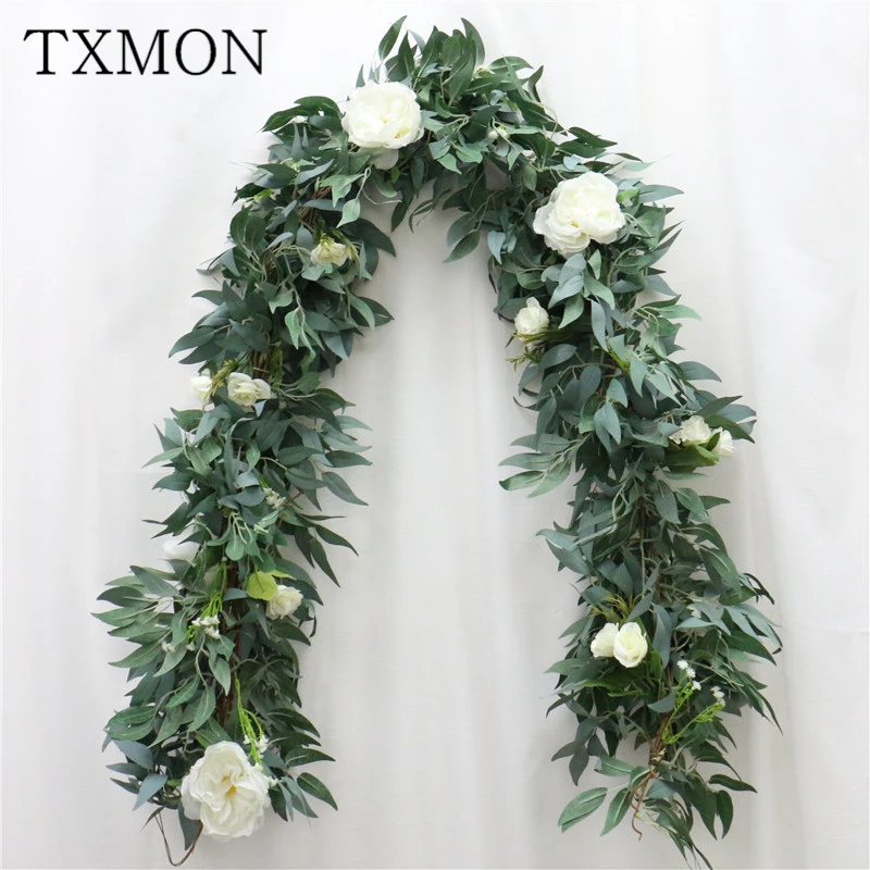 Искусственные цветы эвкалипта ряд цветов для украшения свадебного стола дома