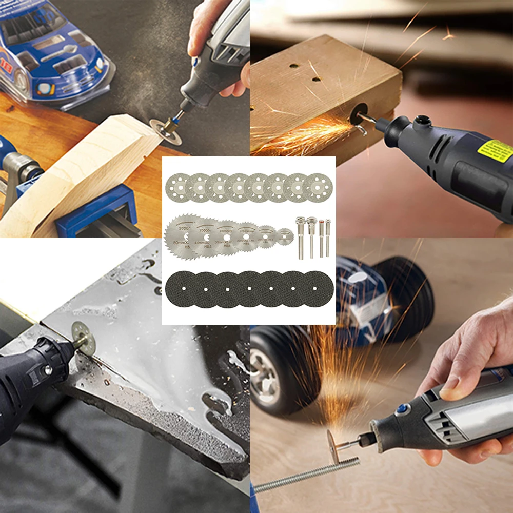 Диски для циркулярной пилы 32 шт. алмазные диски резки дерева металла дрели Dremel
