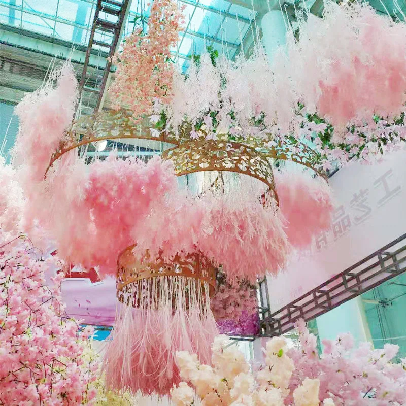 Букет искусственных туманных цветов украшение для дома Потолочная красная трава