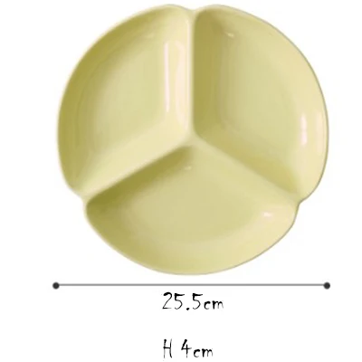 plate-10 inch yellow Японский разделенный поднос разделенная тарелка для завтрака для обеда ужина Heatable керамическая тарелка для домашнего отеля ресторана шуол - Цвет: plate-10 inch yellow