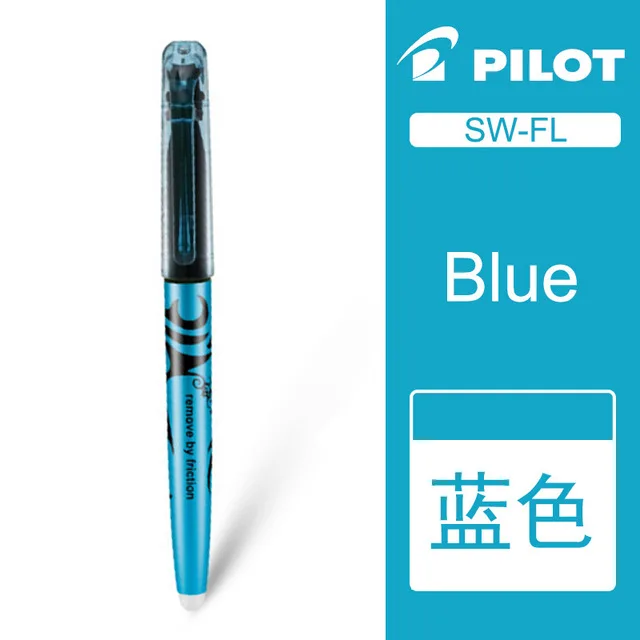 PILOT SW-FL Frixion стираемый маркер пастельный цвет флуоресцентный маркер 6 цветов Япония - Цвет: Синий