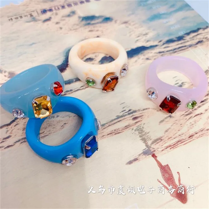 В винтажном стиле Симпатичные Желе Цвет кольца для женщин и девочек дети