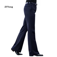 spring new flared boot cut trousers mens business casual slim black suit pants large size 37