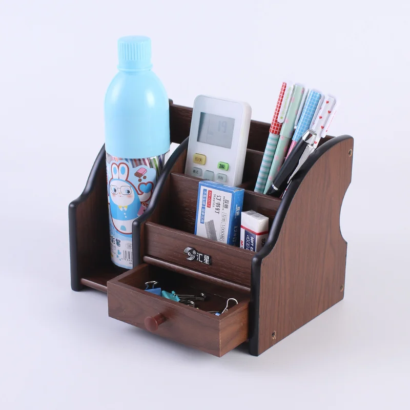 

Pen Holder multifunctional wooden office stationery wooden pen holder wooden pen holder creative large capacity desktop