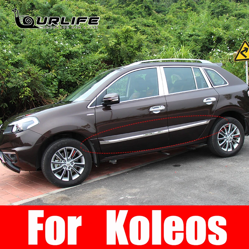

304 Stainless Steel door Side Molding Trims For RENAULT KOLEOS 2008 09 10 2011 2012 2013 2014 2015 2016 Accessories