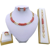 aweena wholesale dubai gold jewelry sets women necklace bracelet charm luxury wedding party african bridal jewelry set