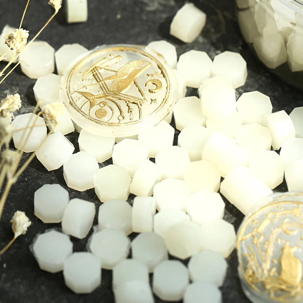 100 шт. Восьмиугольные белые бусины для запечатывания Одноцветный уплотнительный