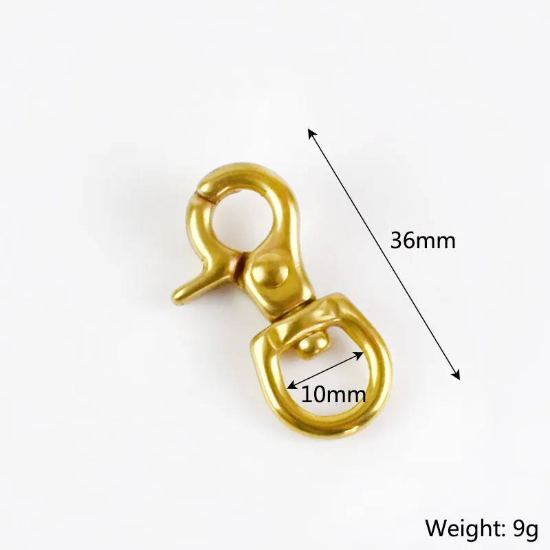 10x36mm 2 шт. 10/11/20/25 мм Твердая Сумка с декором из жёлтой меди пряжка брелок для ключей на ремень застежками Поворотный замок-карабин триггер зажимы карабины DIY аксессуары AP528 - Цвет: 10x36mm