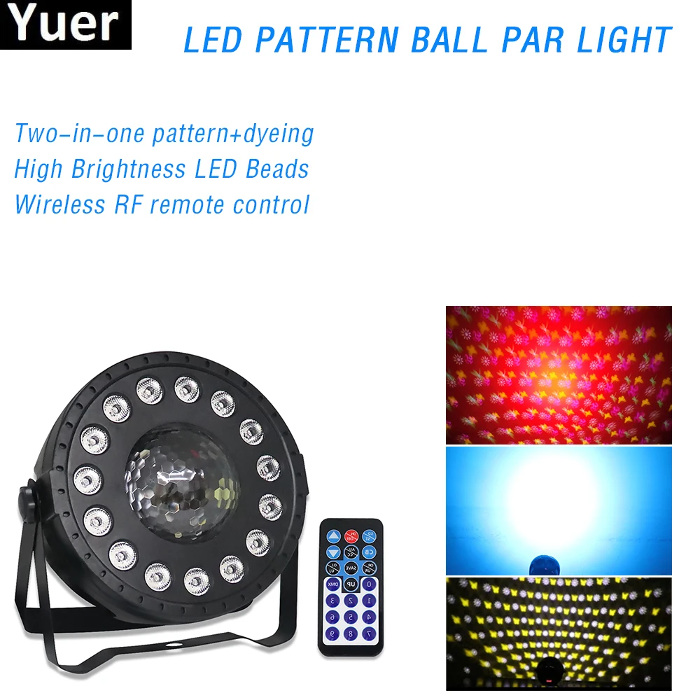 

30W Pattern Dyeing 2IN1 LED Par Light 15Pcs RGB 3IN1 DJ Disco Stage Light High Brightness LED Bead christmas halloween projector