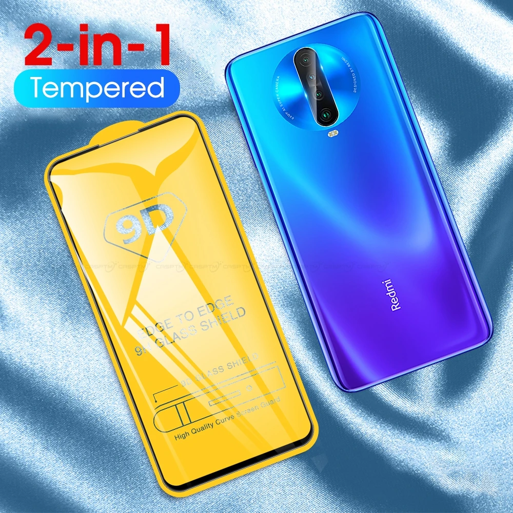 2 в 1 9D закаленное стекло для Redmi Note 8 pro 8T защита экрана и объектив камеры