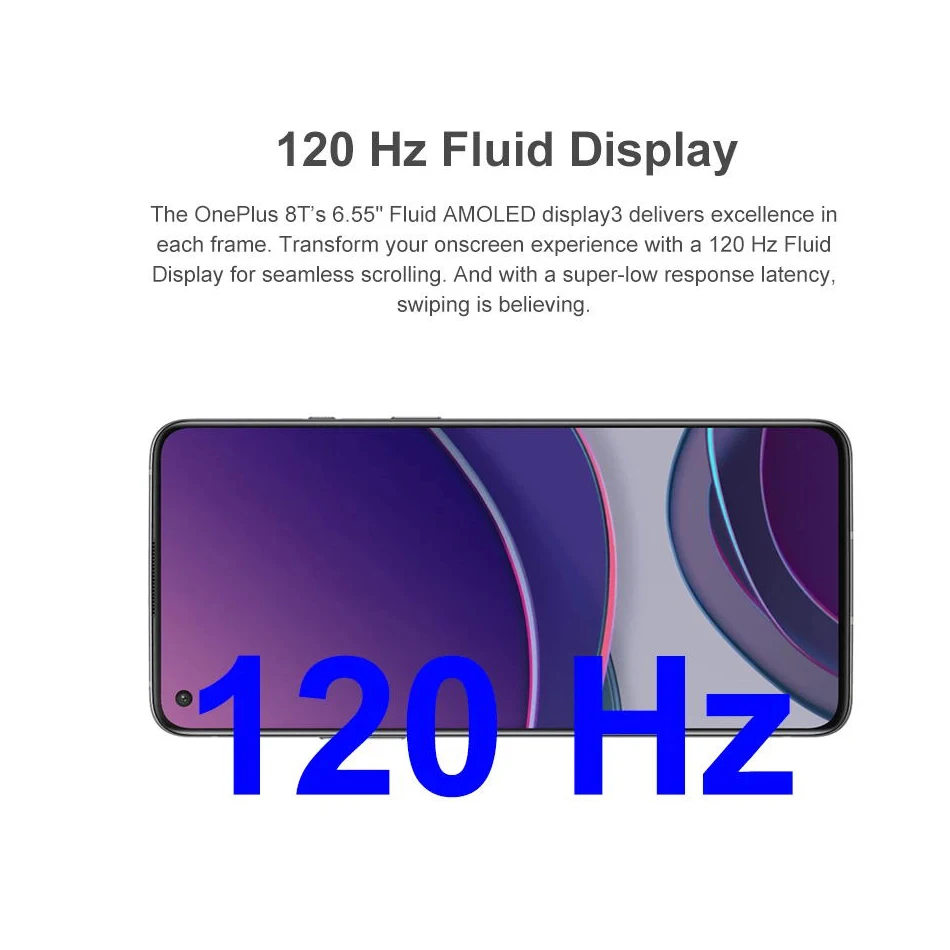 Чехол из ПВХ для Oneplus 8 T 5G 12 Гб 256 смартфон 120 Гц жидкости активно матричные осид Дисплей Snapdragon 865 65 Вт Warp заряда