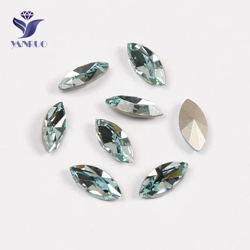 Aquamarine Yanruo 4200 топ с бриллиантами, пришивные стразы с золотыми когтями, стразы, швейные кристаллы для серебряных туфель, платья - Цвет: Aquamarine