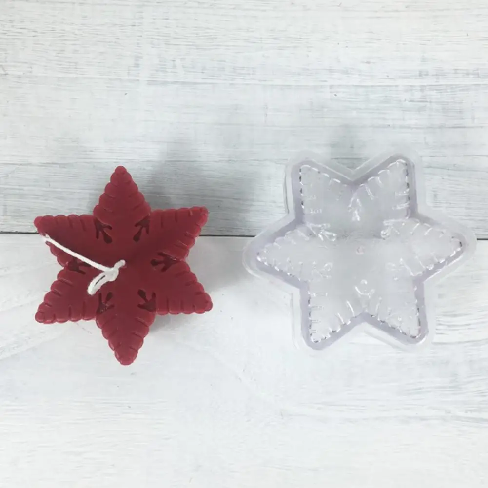 Снежинка Форма Свечи многоразовые DIY ручной работы свечи мыло формы пластиковые