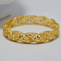 24k 1pcs dubai arab gold baby bracelet bangles jewelry bracelets women girls baby middle eastern african fashion copper bangles