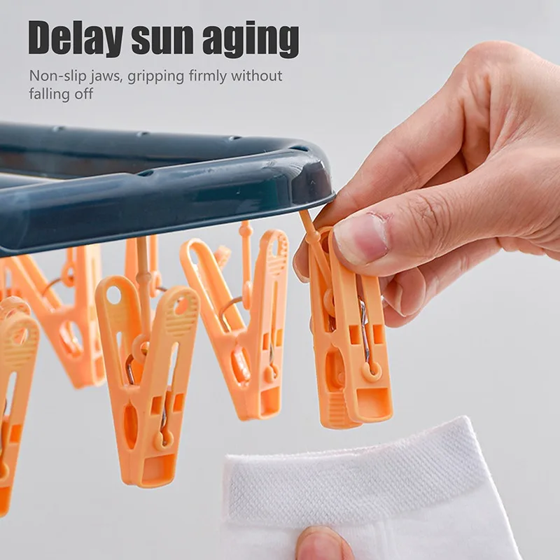 

Multi-Clip Hanger Household SockAiring Gadget Student Child Clip Hanging Clothes Rack Clothes Hanger for Dormitory Socks Hange
