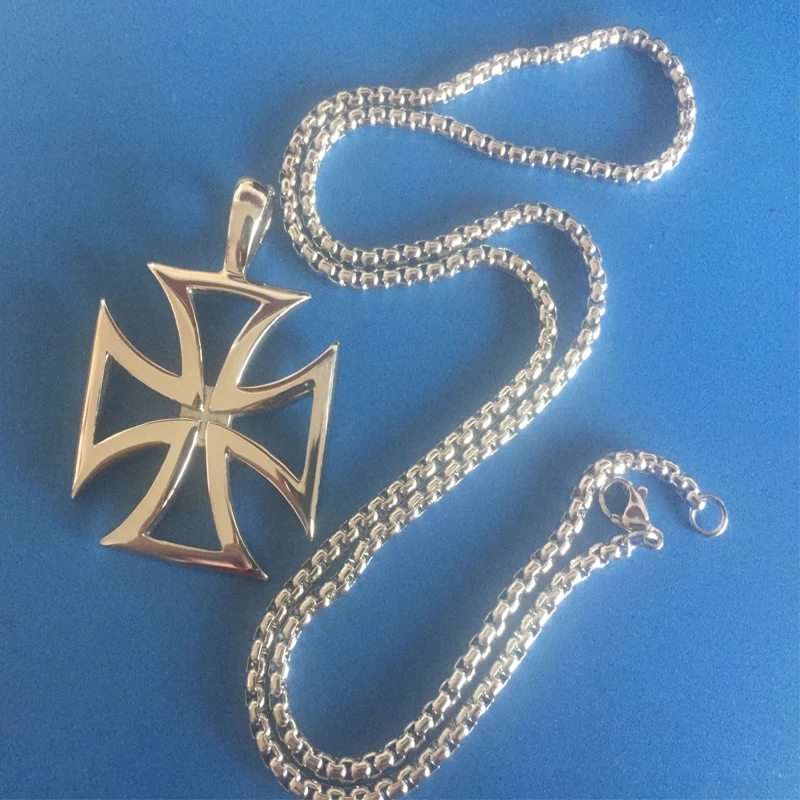Ожерелье мужское из нержавеющей стали Винтажное колье с подвеской рыцари