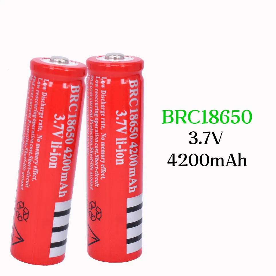 

BRC18650 Rechargeable 3.7V Li-ion Lithium Battery 4200mAh Batteries for Laser Pen LED Headlight Flashlight