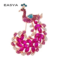 new peacock bouquet brooch animal peacock brooch pins rhinestone feather brooches women wedding bridal party jewelry 2022