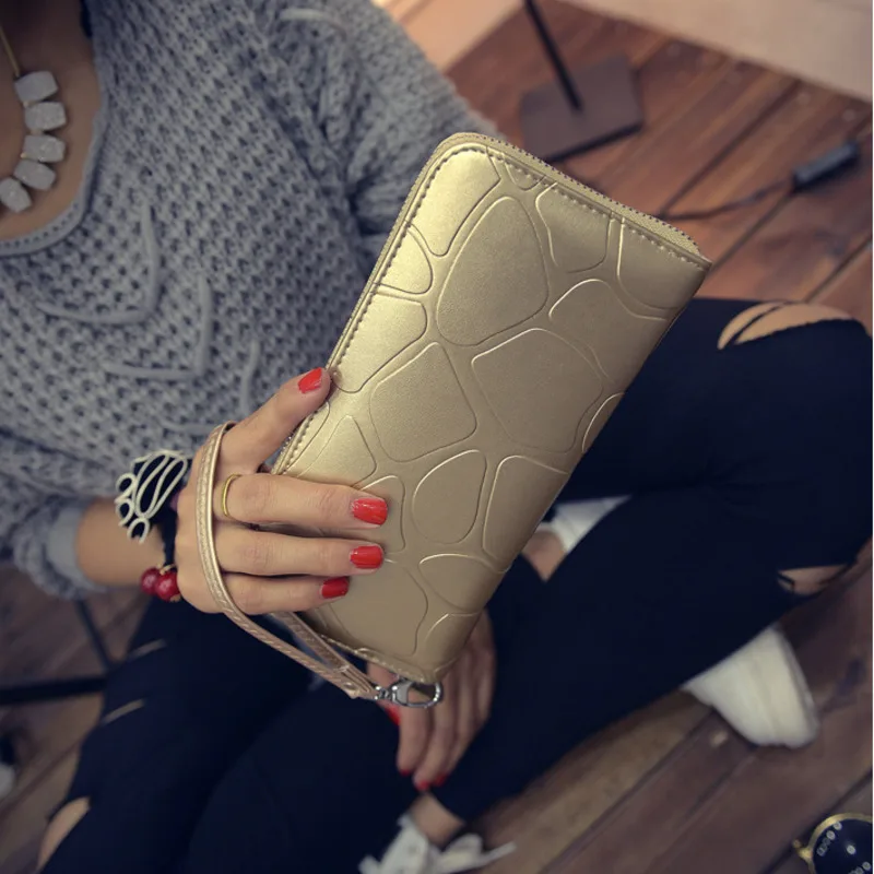 BXX Sac/ модный длинный полиуретановый пакет, однотонный кошелек с каменным узором, клатч, сумка, посылка для карт 19K-a122