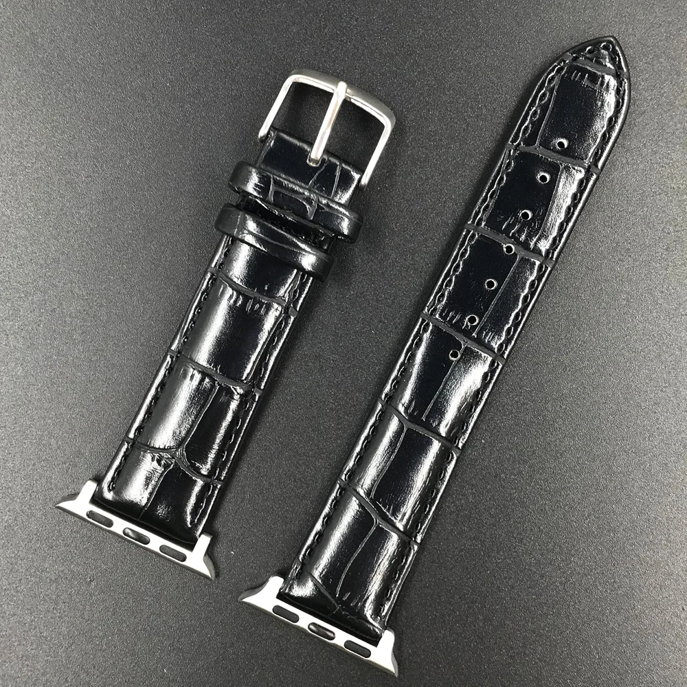 Ремешок для Apple watch band 4 5 44 мм 40 с крокодиловым узором кожаный ремешок часов Замена