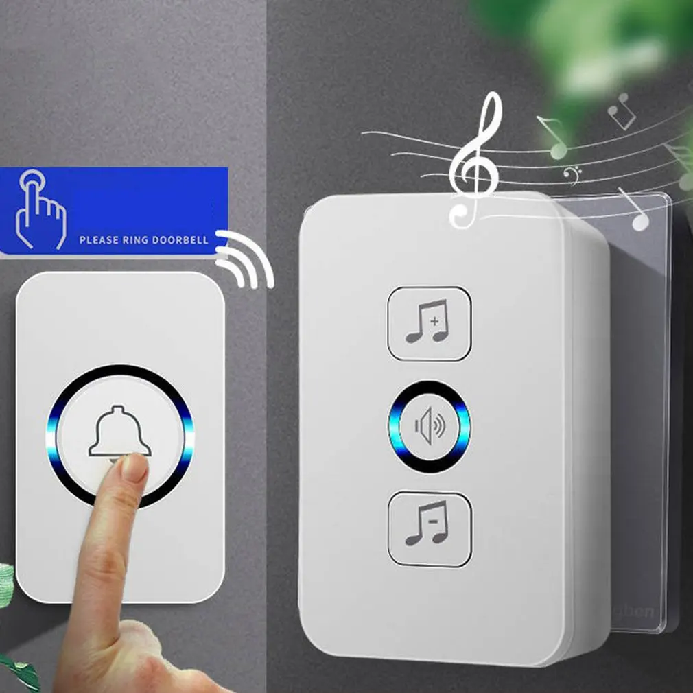 

Wireless Doorbell DC battery-operated Waterproof Smart Home Cordless Doorbell Chime Remote Battery Button