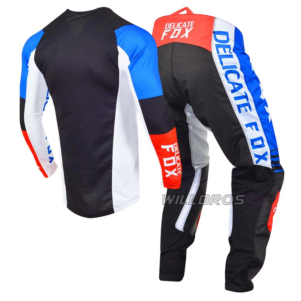 2020 DELICATE FOX Black Blue Jersey Pant Men's Gear for Motocross Dirt Bike MX SX Off-Road | Автомобили и мотоциклы