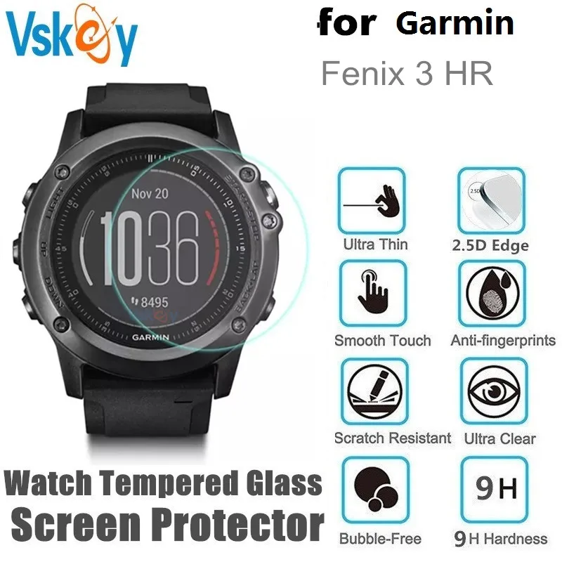VSKEY 10 шт. закаленное стекло для Garmin Fenix 3 HR умные наручные часы экран защиты от