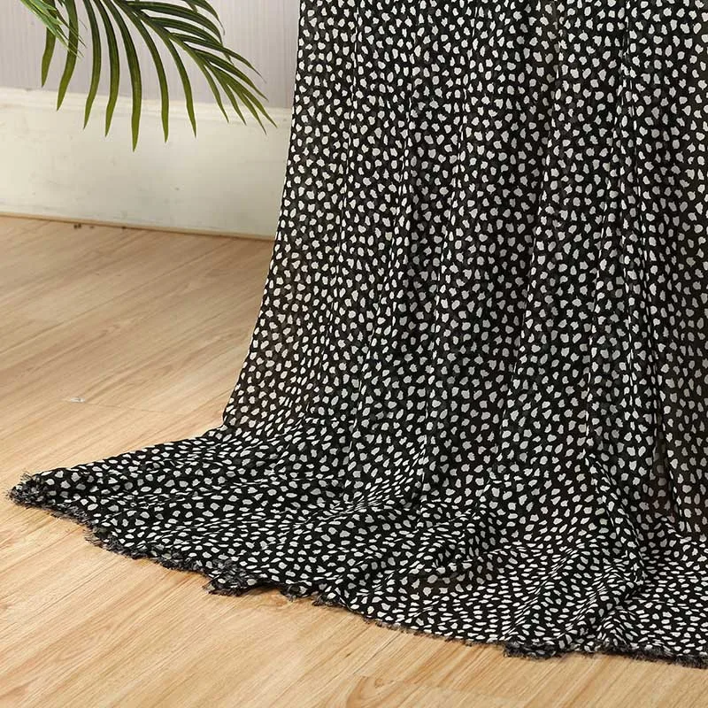 Парижский жемчуг шифоновая ткань с принтом креп точечная печатная ткань|Ткань| |