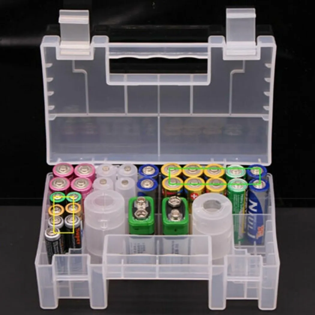 

1Pc Battery Plastic Case Storage Box Hard Box Organiser Battery Storage Case Portable Plastic Home Storage And Organization
