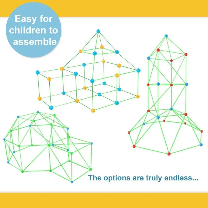 Конструктор детский уличный палатка крепость замки туннели палочки для поделок