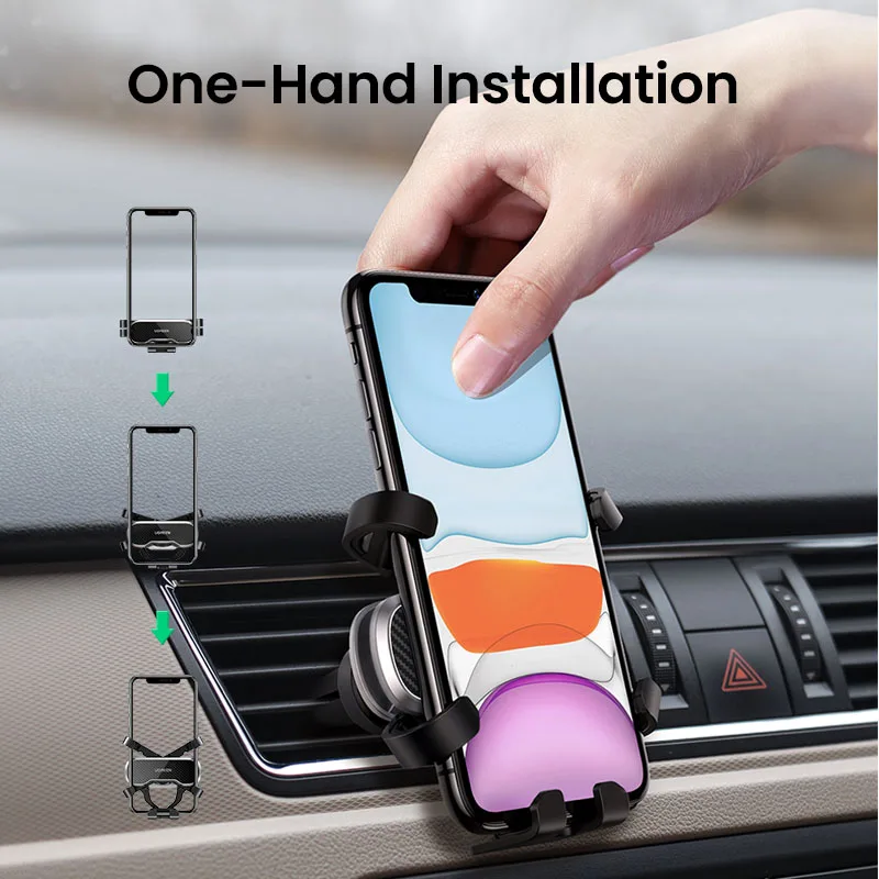 ugreen phone holder for phone in car air vent clip mount mobile phone holder gps stand for iphone 13 12 xiaomi car phone holder free global shipping