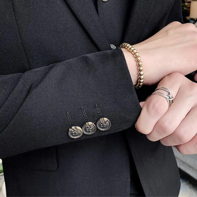 (Куртки + жилет брюки) 2019 премиум бренд мода мужская из чистого хлопка бизнес